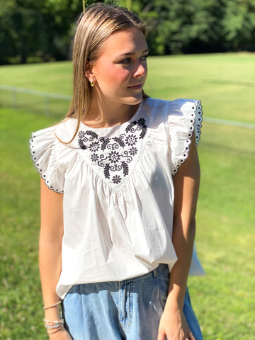 Brooke Embroidered Top