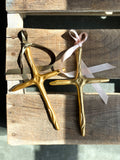 Gold Cross with Satin Ribbon, 2 Colors
