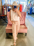 Stevie Poplin Top, Ballet Pink