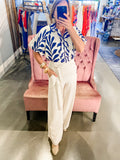 Sandy Navy Print Top