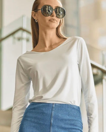 Lyssential Long Sleeve Top, White