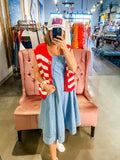 Red & White Stripe Cardi