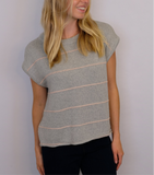 Sutton Pullover, Pink Stripe