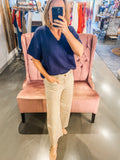 Jess Gingham Pant, Beige