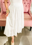 Darla Eyelet Skirt, White