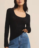 Z Supply - Tibi Scoop Mesh Pullover, Black