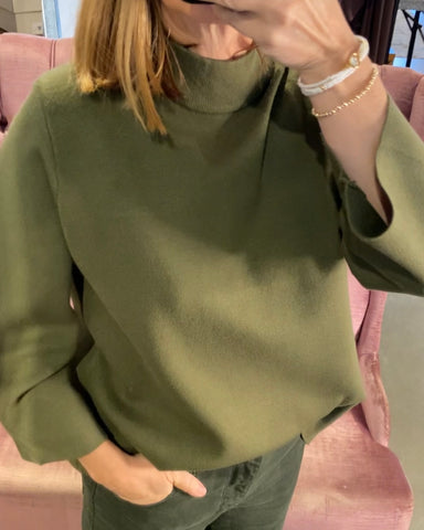 Olive Mock Neck Sweater