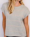 Sutton Pullover, Pink Stripe