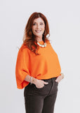 Milio Knit Top, Orange