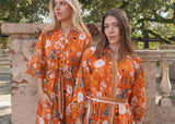 Cape Midi Dress- Burnt Orange