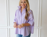 Abby Swing Top, Lavender & Navy Stripe