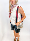 Elyse Faux Leather Stud Top