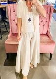 Lou Linen Palazzo Pant, Natural