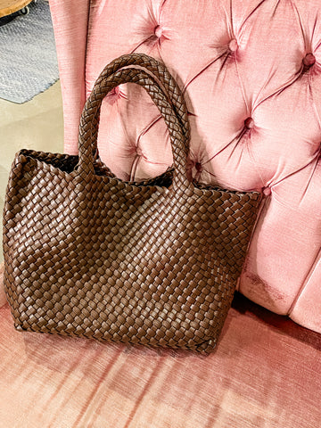Bailey Woven Tote, Espresso