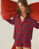 River Plaid Top, Haute Red