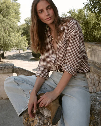 Z Supply - River Plaid Top, Chocolate Cherry