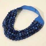 Beaded Layer Necklace, Navy